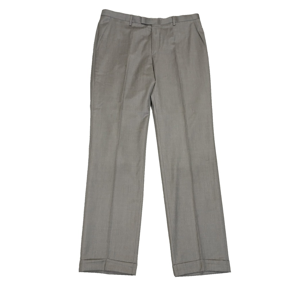 Hugo Boss Lind Dress Pants Mens 44L Gray AG‎ Dieselstrasse 12 Trouser 100% Wool